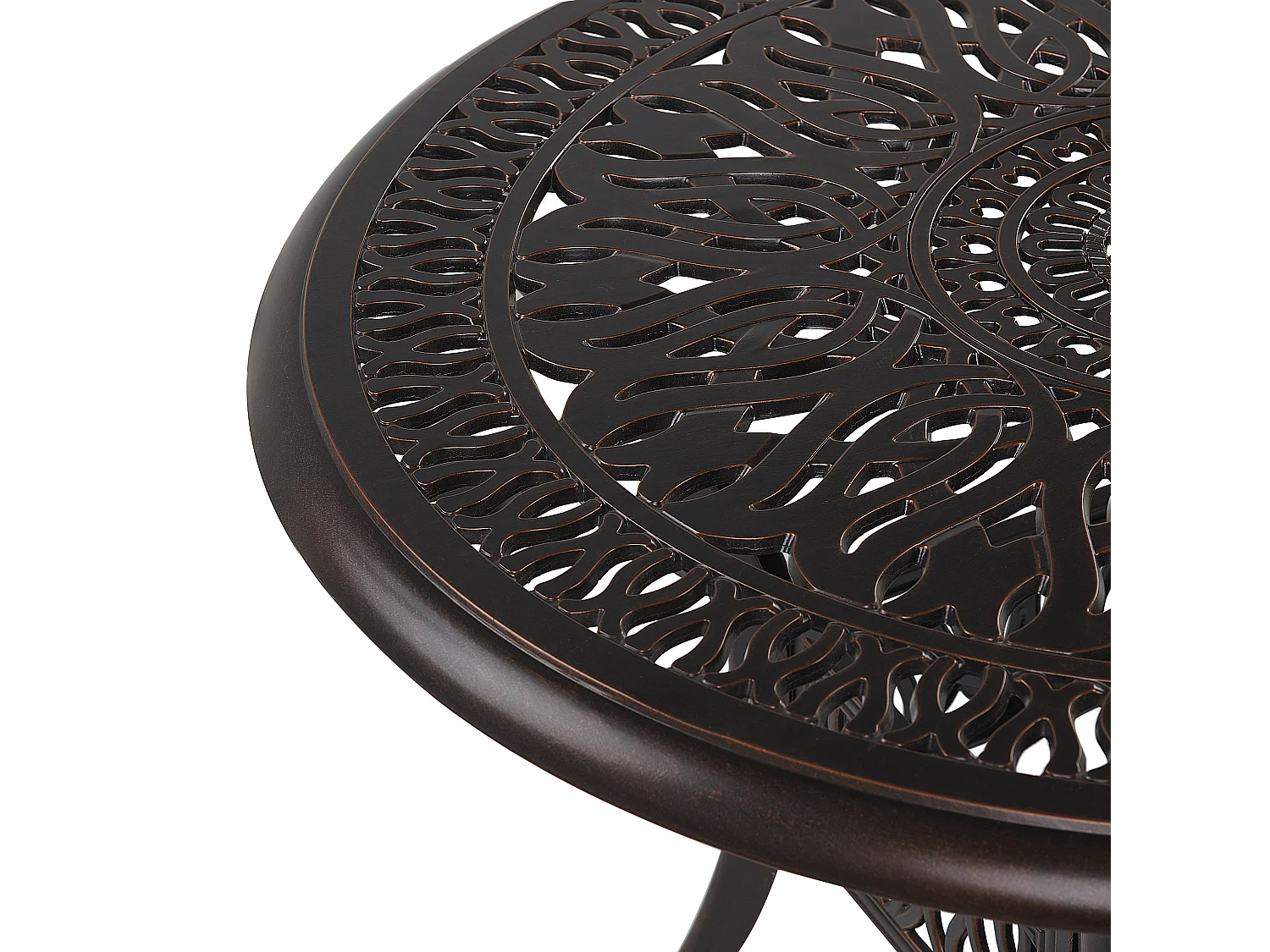 Table de salle à manger de jardin pour 4 personnes ANCONA 90 cm 90 cm Métal Marron foncé