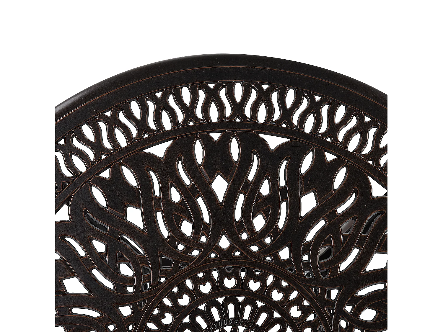 Table de salle à manger de jardin pour 4 personnes ANCONA 90 cm 90 cm Métal Marron foncé