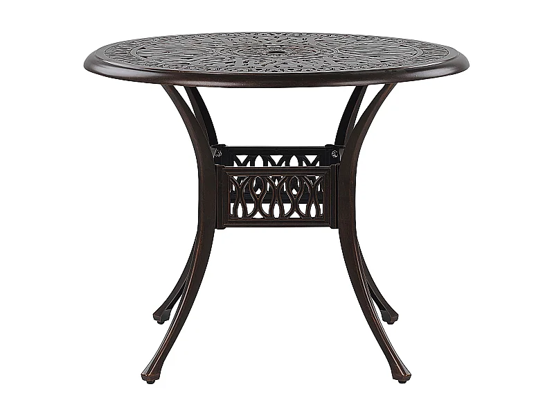 Table de salle à manger de jardin pour 4 personnes ANCONA 90 cm 90 cm Métal Marron foncé