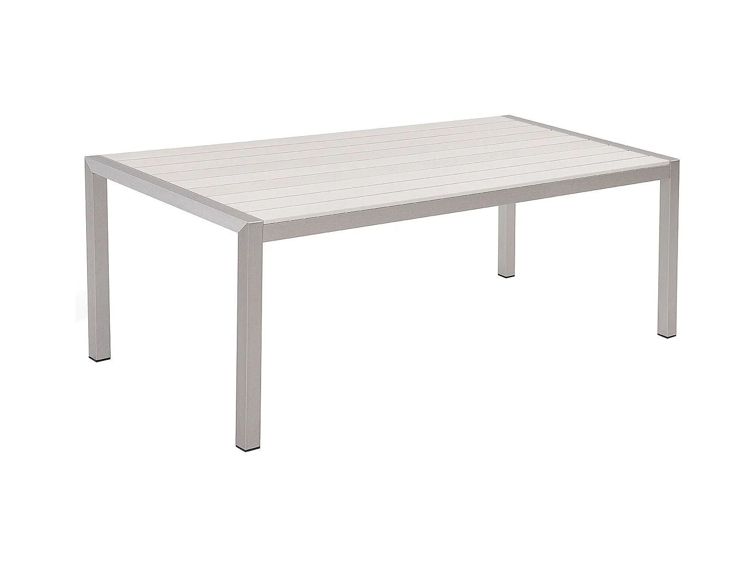 Table de salle à manger de jardin VERNIO 180 cm 90 cm Métal Blanc