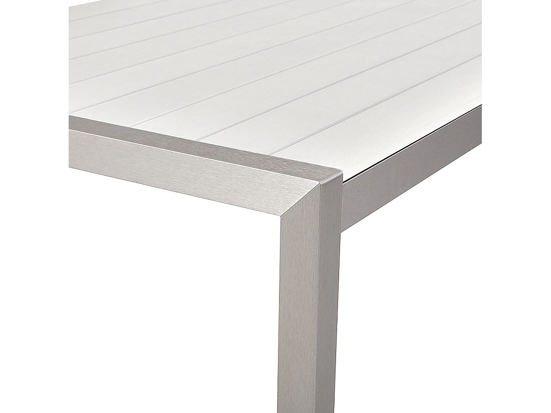 Tuin eettafel VERNIO 180 cm 90 cm Metaal Wit