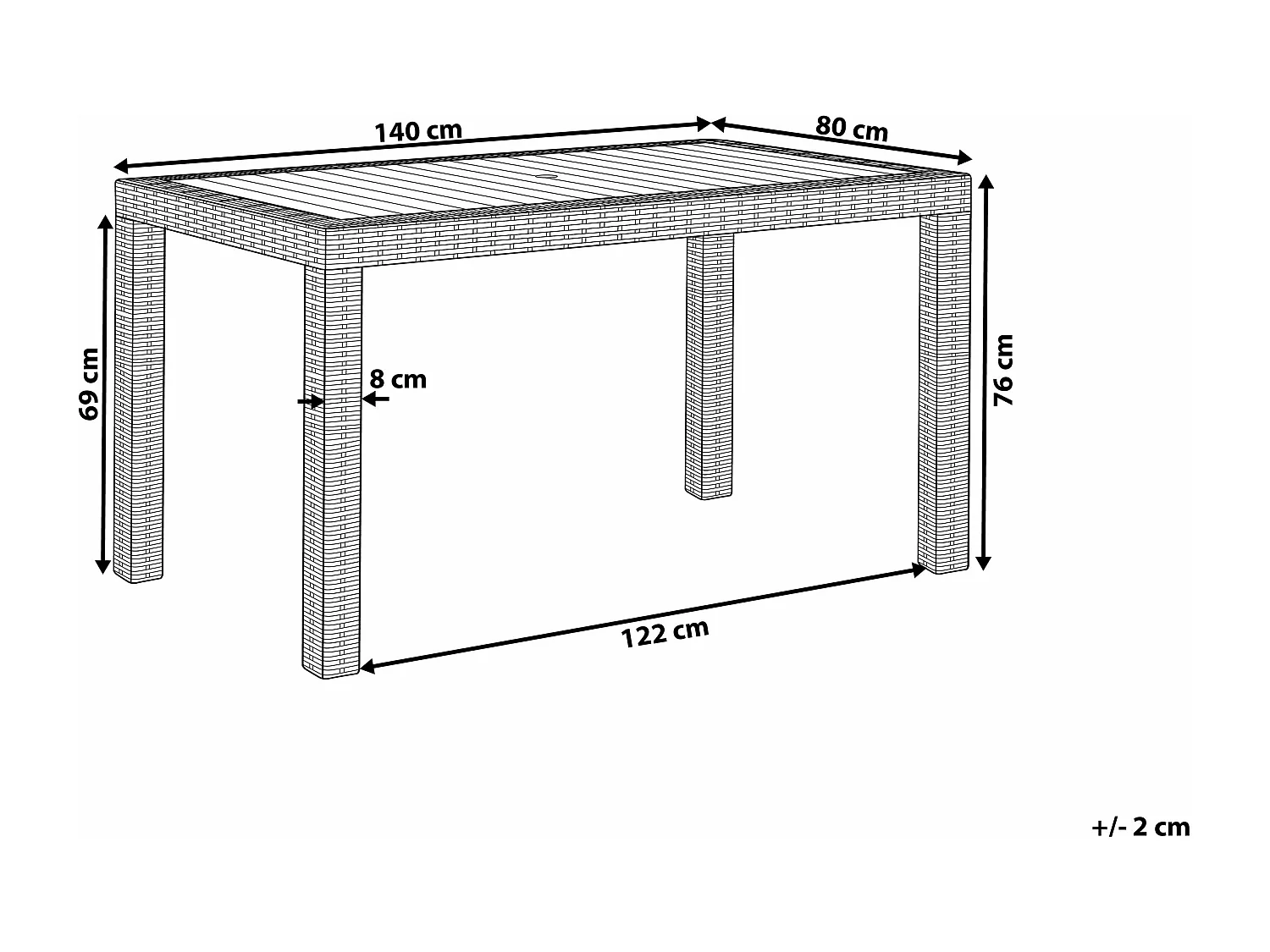 Tavolo da pranzo da giardino FOSSANO 140 cm 80 cm Grigio grafite