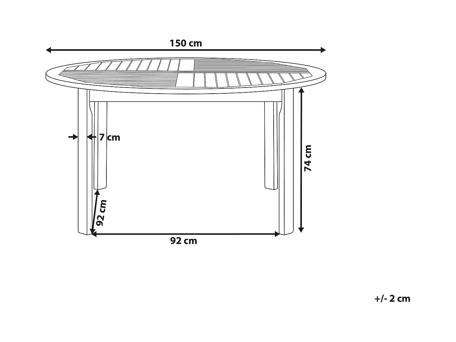 Table de salle à manger de jardin TOLVE 150 cm 150 cm Acacia Marron
