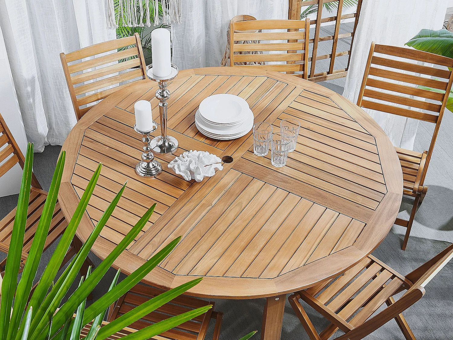 Tuin eettafel TOLVE 150 cm 150 cm Acaciahout Bruin