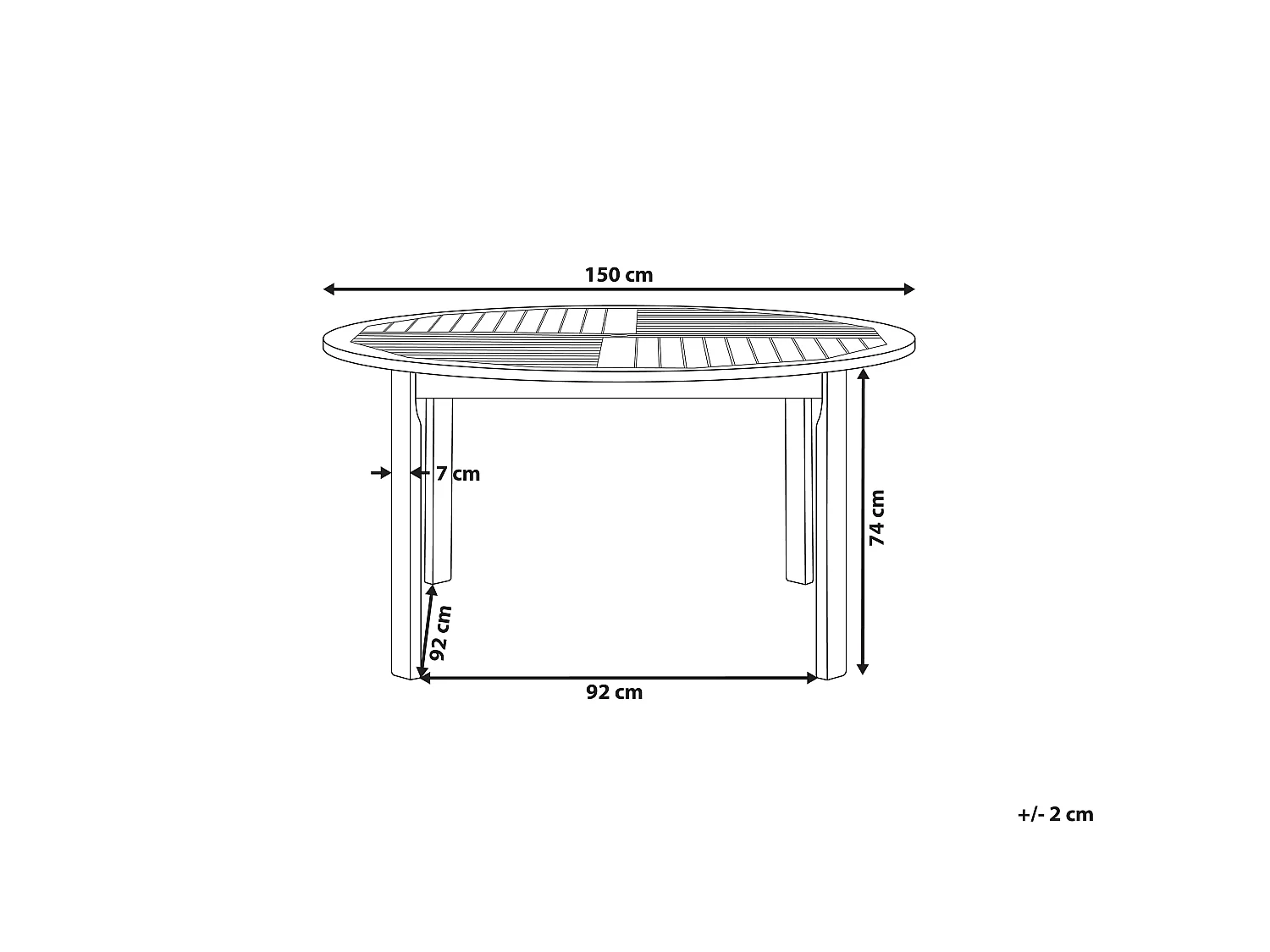 Tuin eettafel TOLVE 150 cm 150 cm Acaciahout Bruin