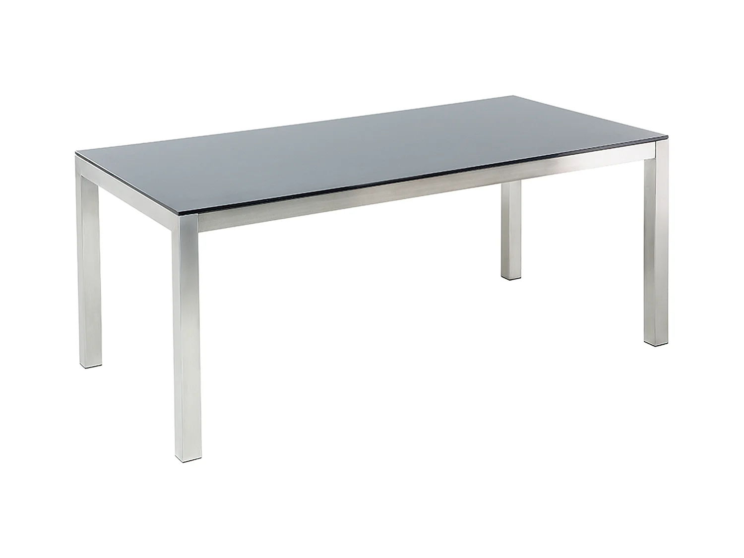 Table de salle à manger de jardin GROSSETO 180 cm 90 cm Verre de sécurité Noir