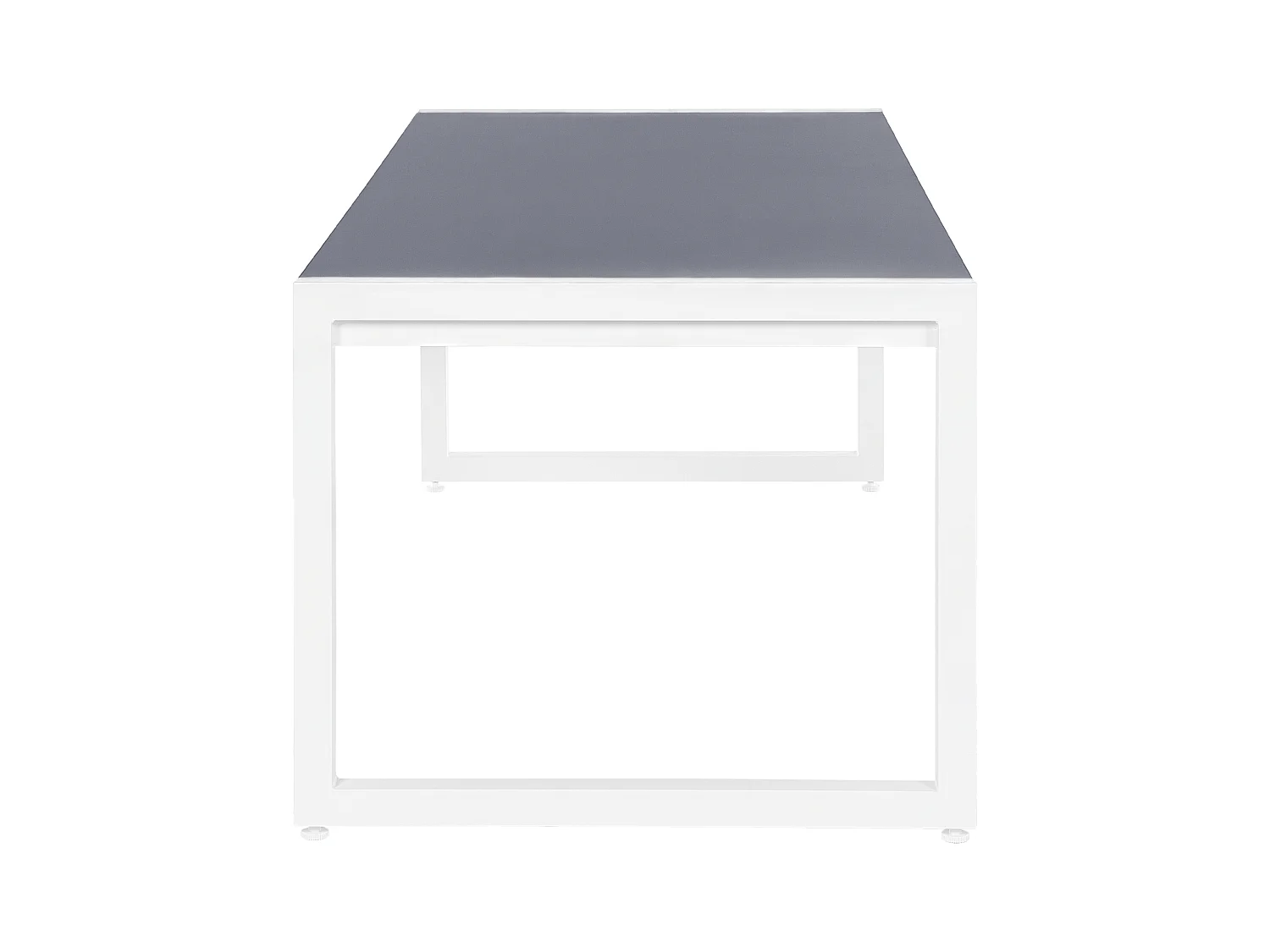 Tisch Aluminium Glasplatte Balkon Garten Terrasse grau/weiss 210x90 cm Bacoli