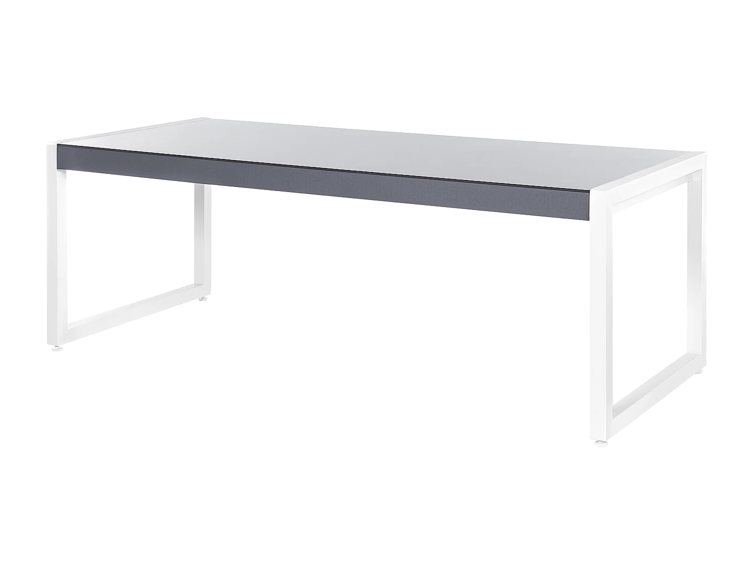 Tisch Aluminium Glasplatte Balkon Garten Terrasse grau/weiss 210x90 cm Bacoli