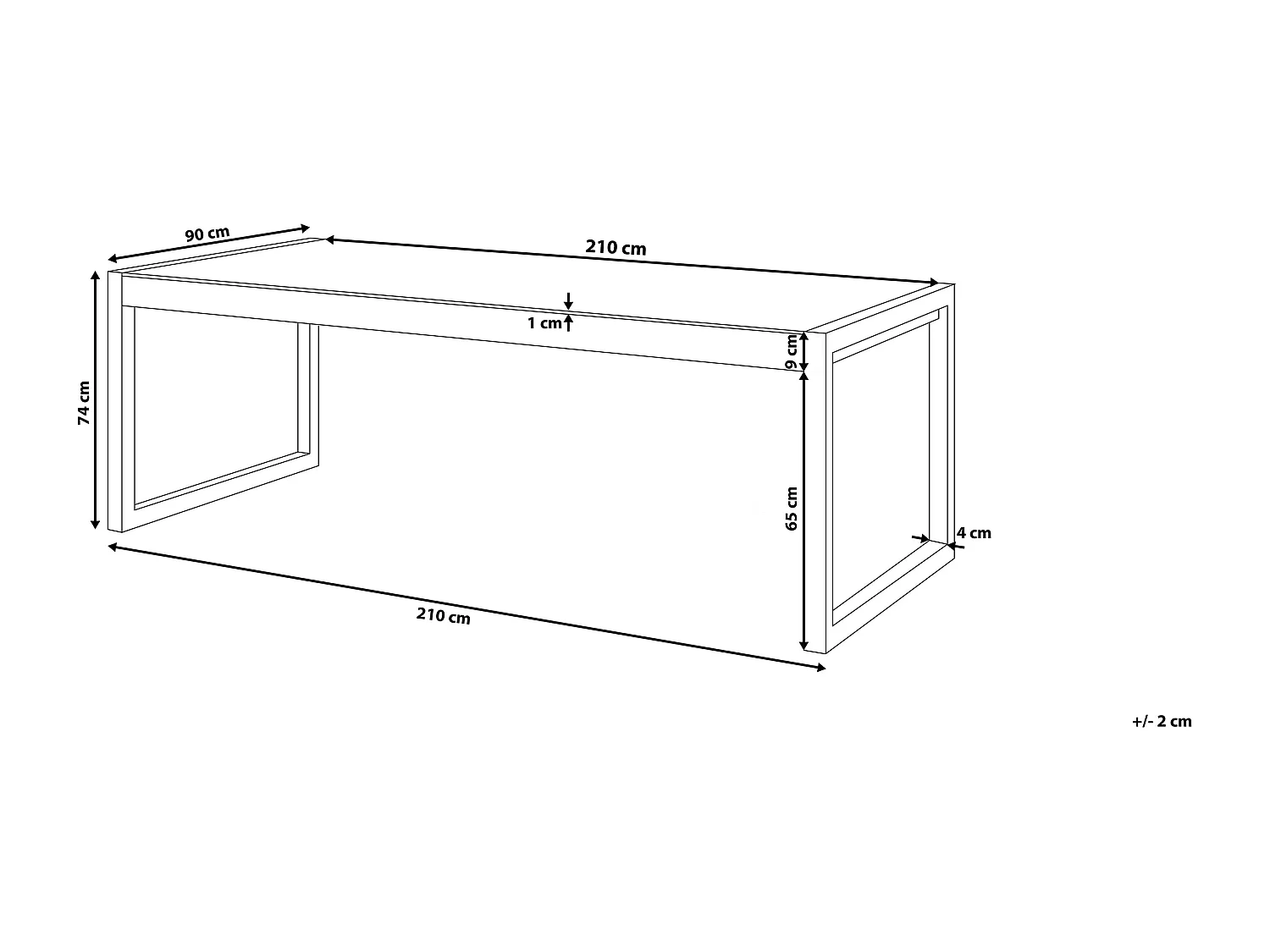 Mesa de refeição de jardim BACOLI 210 cm 90 cm Vidro Branco creme