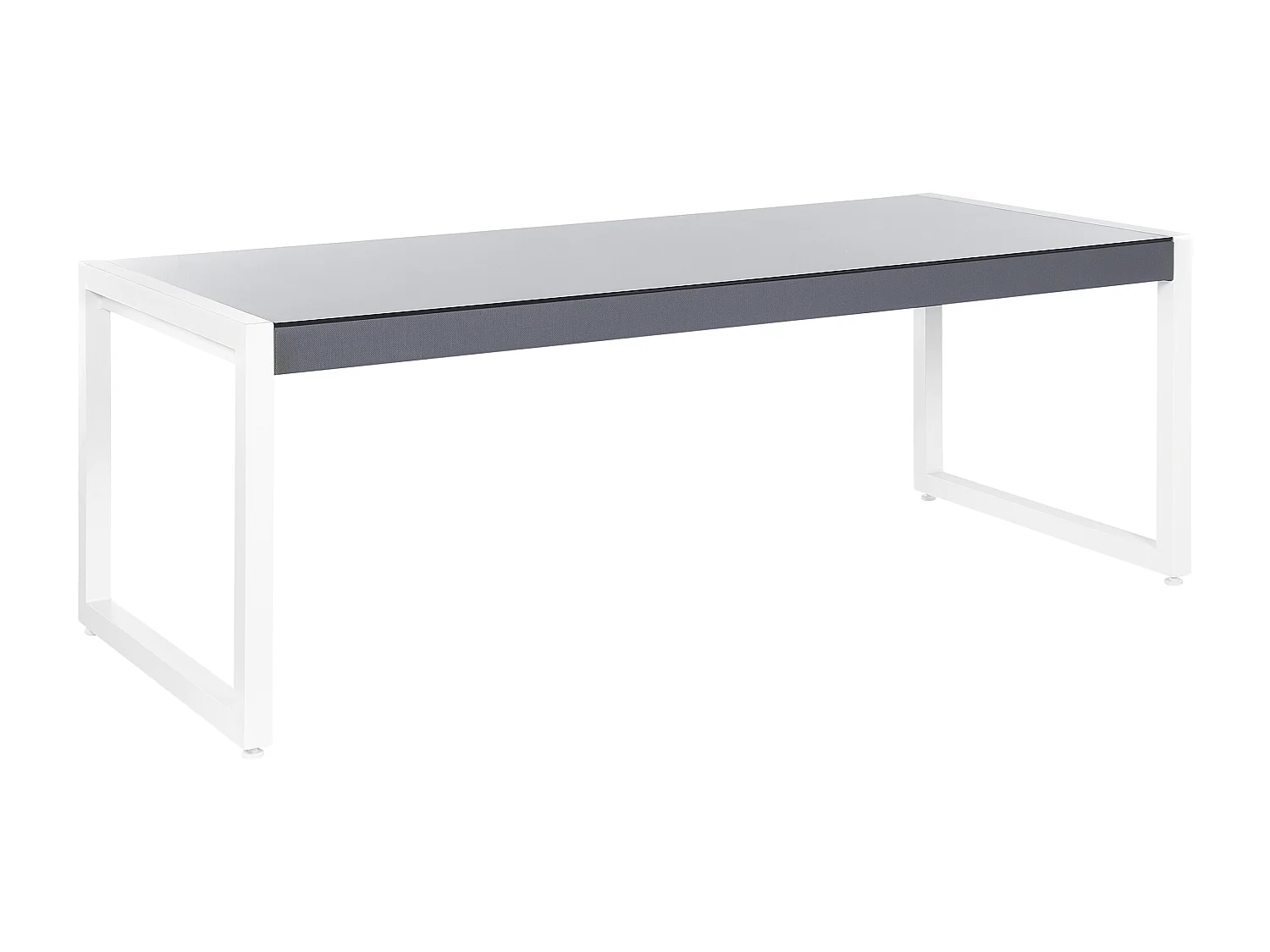 Tuin eettafel BACOLI 210 cm 90 cm Glas Gebroken wit