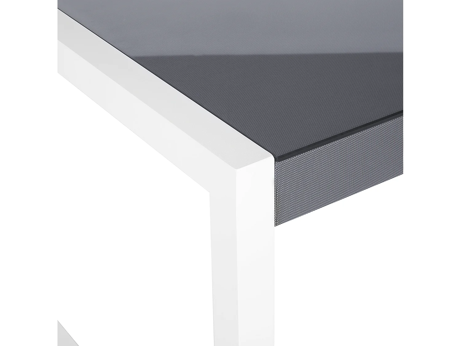 Tuin eettafel BACOLI 210 cm 90 cm Glas Gebroken wit