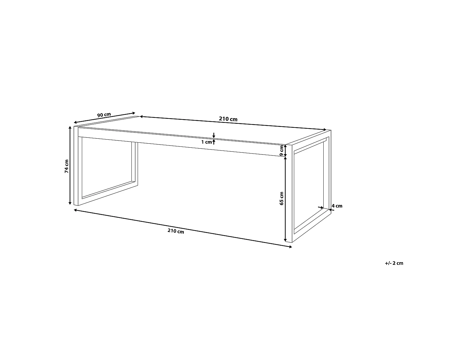 Garden Dining Table BACOLI 210 cm 90 cm Glass Off-White