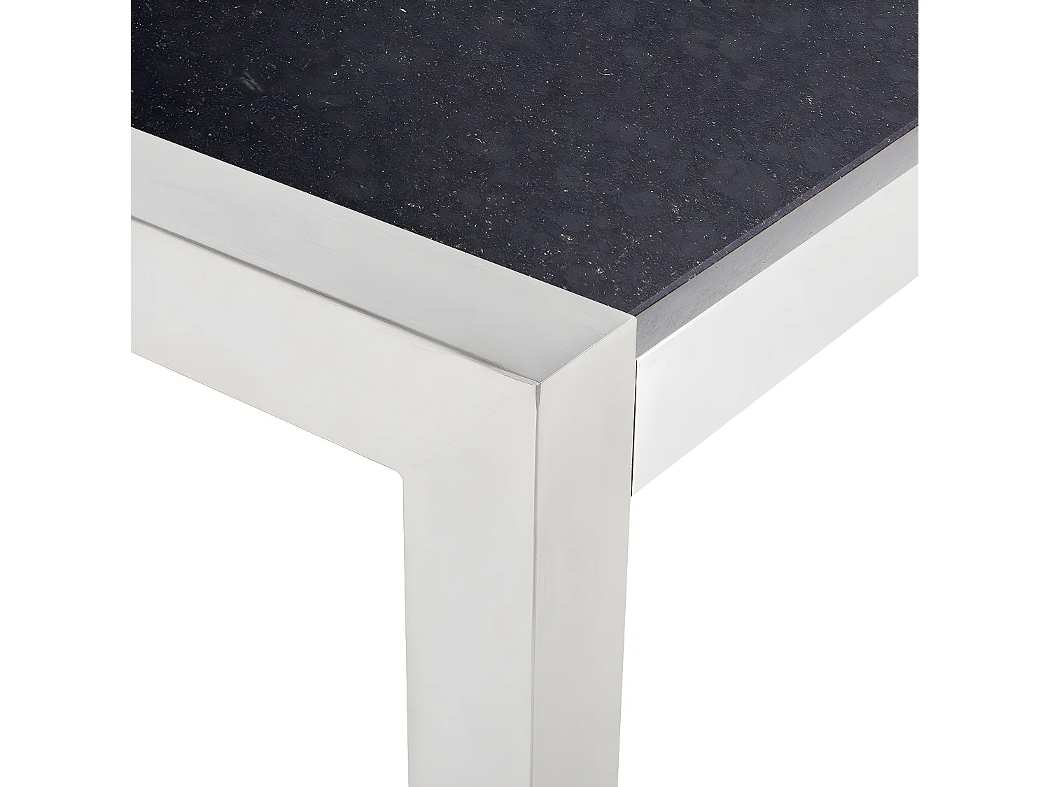 Table de salle à manger de jardin GROSSETO 180 cm 90 cm Poli Granit Noir