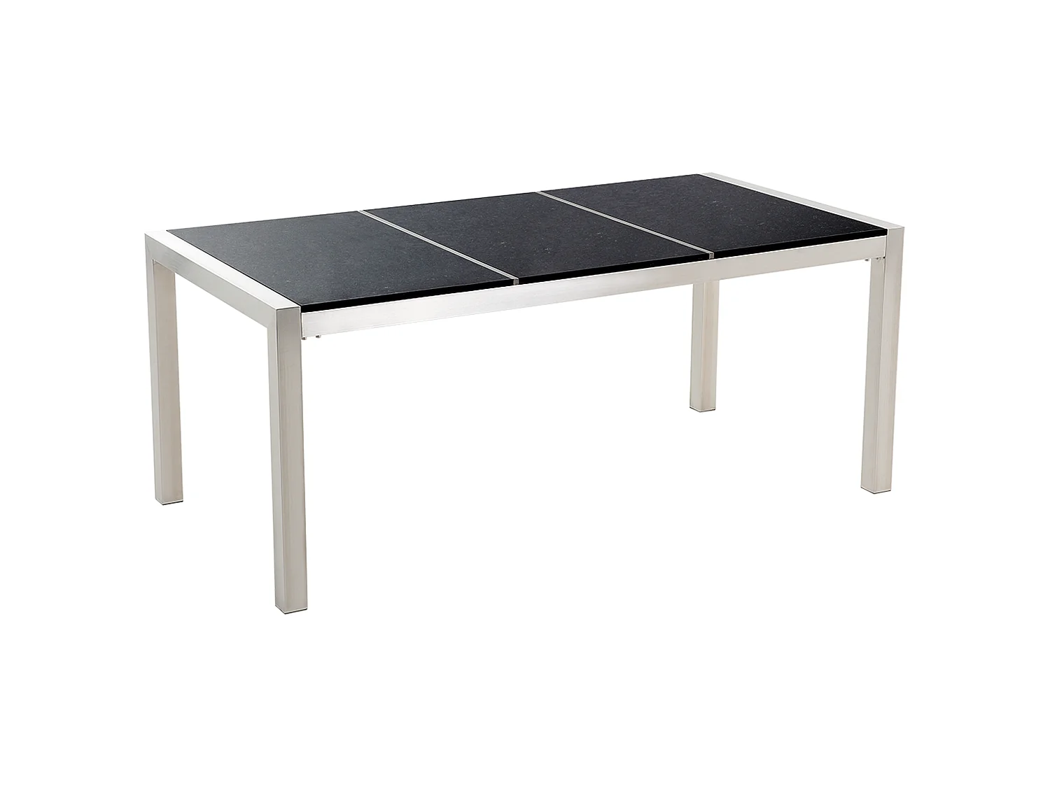 Table de salle à manger de jardin GROSSETO 180 cm 90 cm Poli Granit Noir