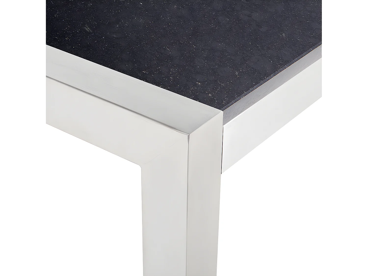 Table de salle à manger de jardin GROSSETO 180 cm 90 cm Poli Granit Noir