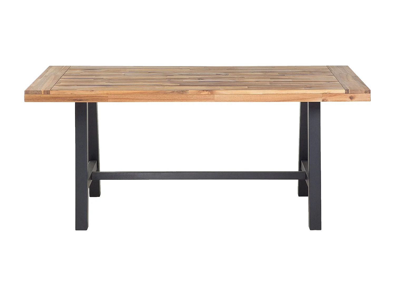 Rustikaler Esszimmertisch Akazienholz Massivholz braun / schwarz Scania