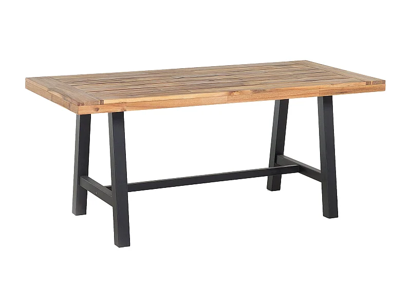 Table de salle à manger de jardin SCANIA 170 cm 80 cm Acacia Noir