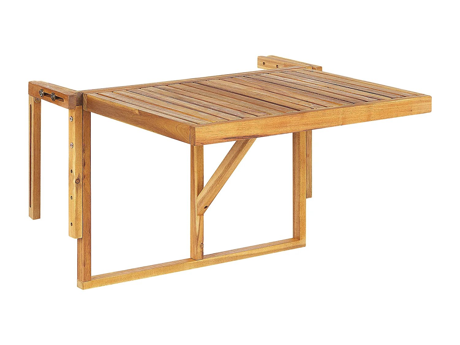 Balkonhängetisch Akazienholz hellbraun 60 x 40 cm höhenverstellbar Udine