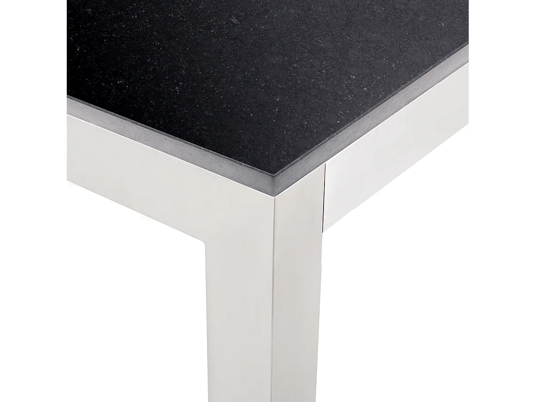 Table de salle à manger de jardin GROSSETO 180 cm 90 cm Poli Granit Noir