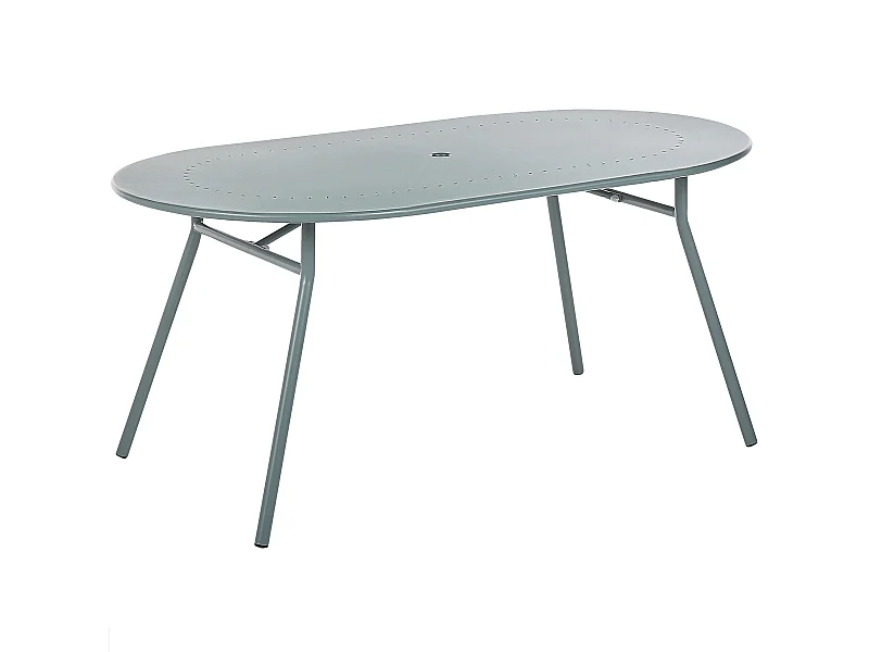 Table de salle à manger de jardin CALVI 160 cm 90 cm Métal Bleu clair