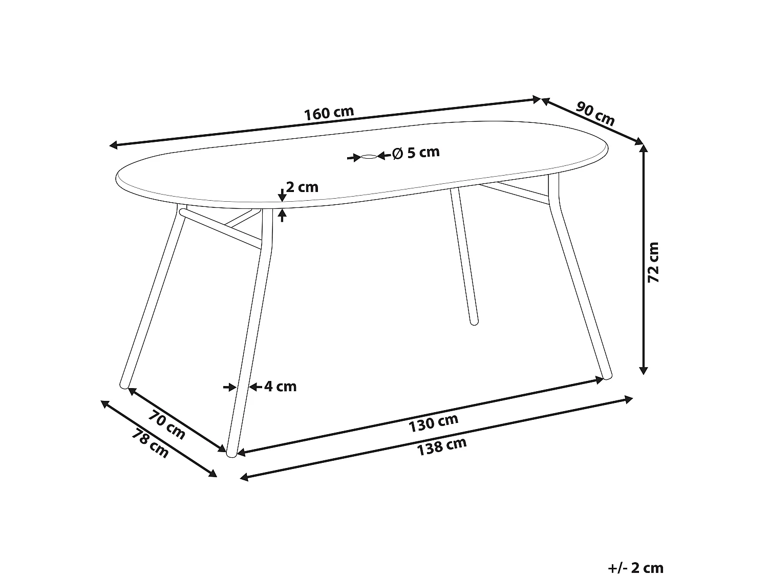 Table de salle à manger de jardin CALVI 160 cm 90 cm Métal Bleu clair