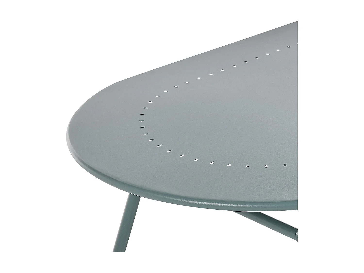 Table de salle à manger de jardin CALVI 160 cm 90 cm Métal Bleu clair