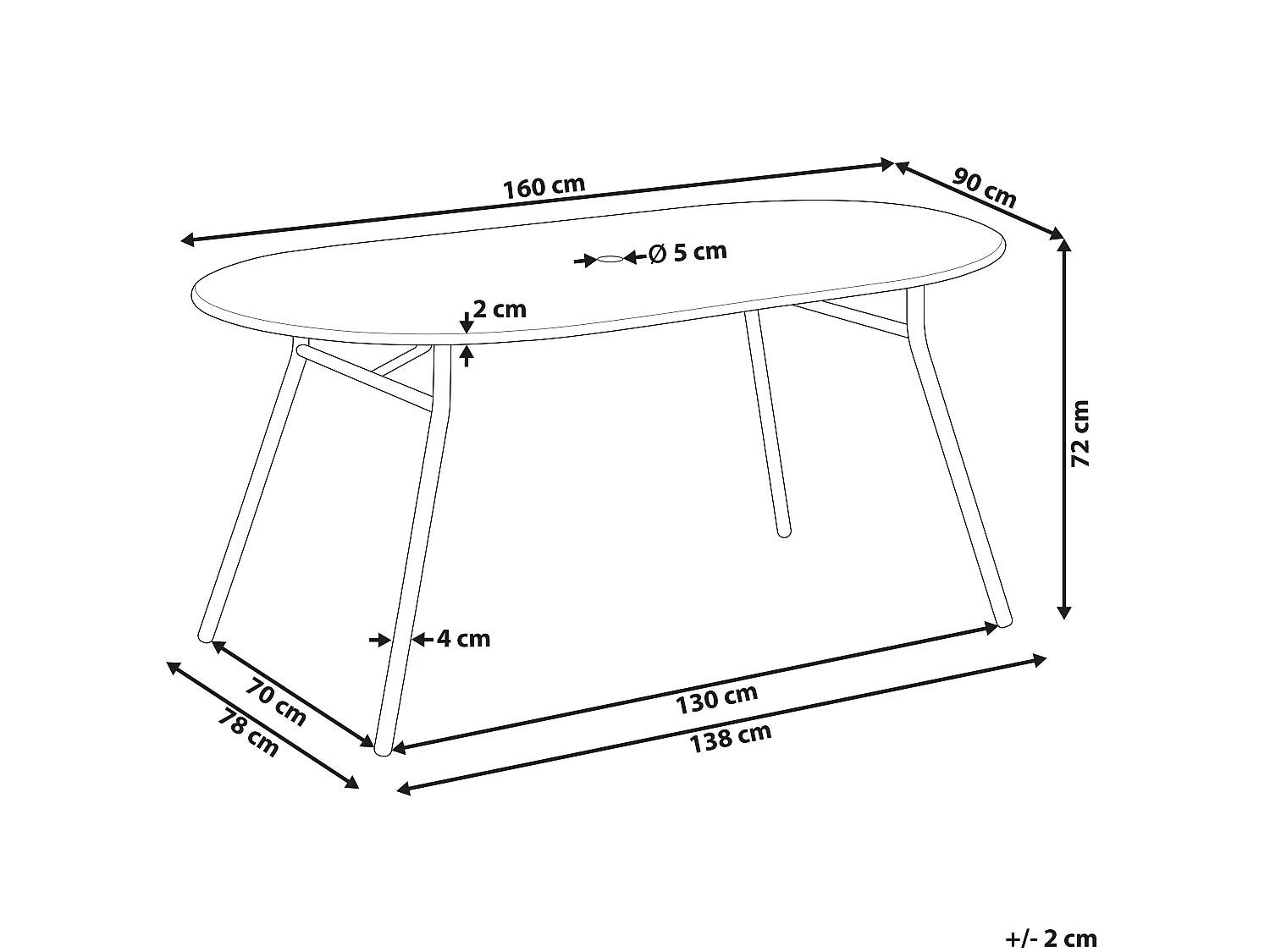 Table de salle à manger de jardin CALVI 160 cm 90 cm Métal Bleu clair