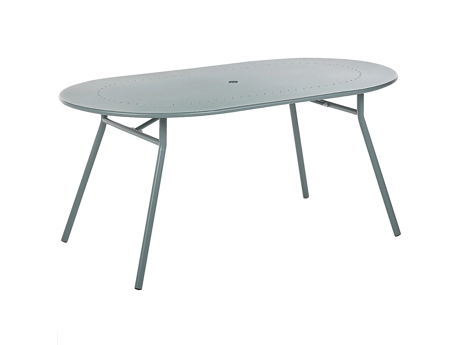 Table de salle à manger de jardin CALVI 160 cm 90 cm Métal Bleu clair