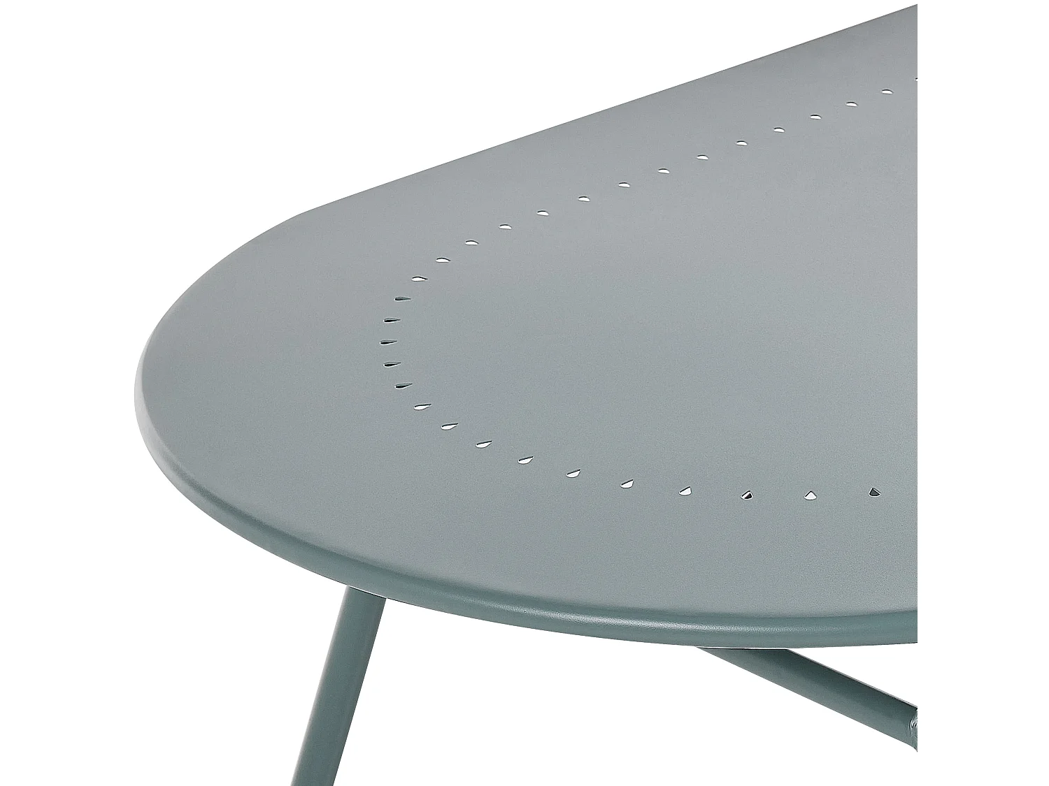 Table de salle à manger de jardin CALVI 160 cm 90 cm Métal Bleu clair