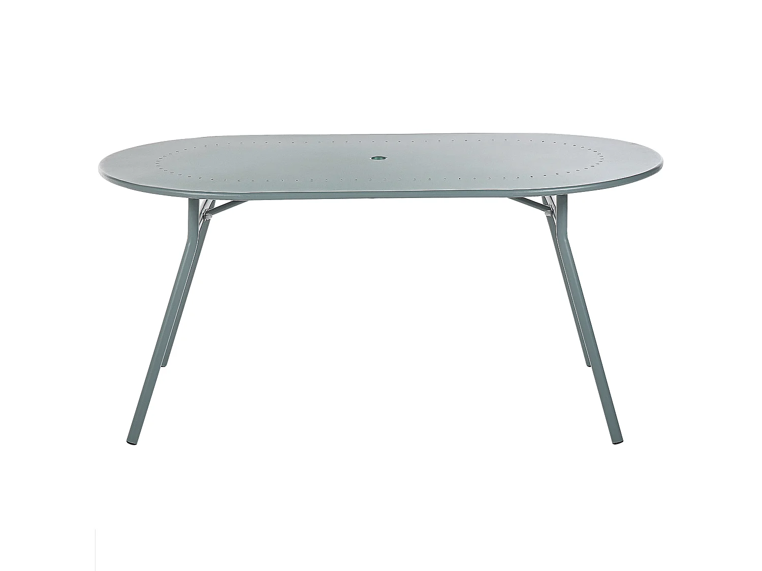 Table de salle à manger de jardin CALVI 160 cm 90 cm Métal Bleu clair