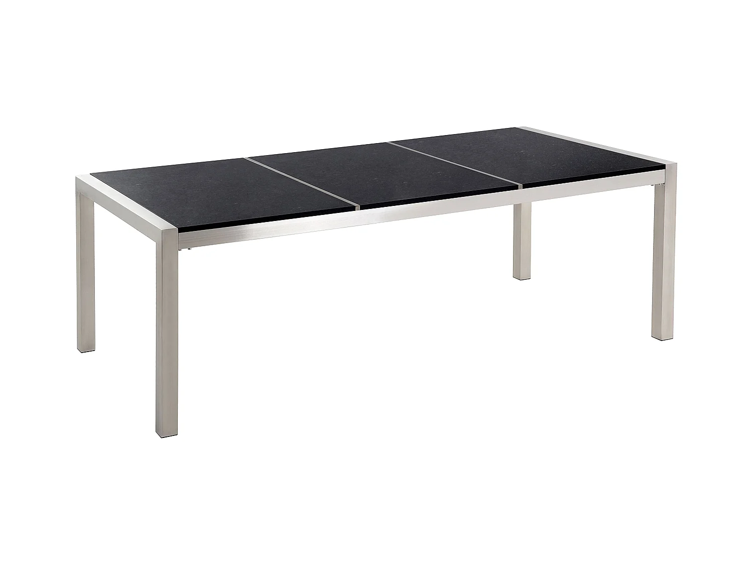 Table de salle à manger de jardin GROSSETO 220 cm 100 cm Poli Granit Noir