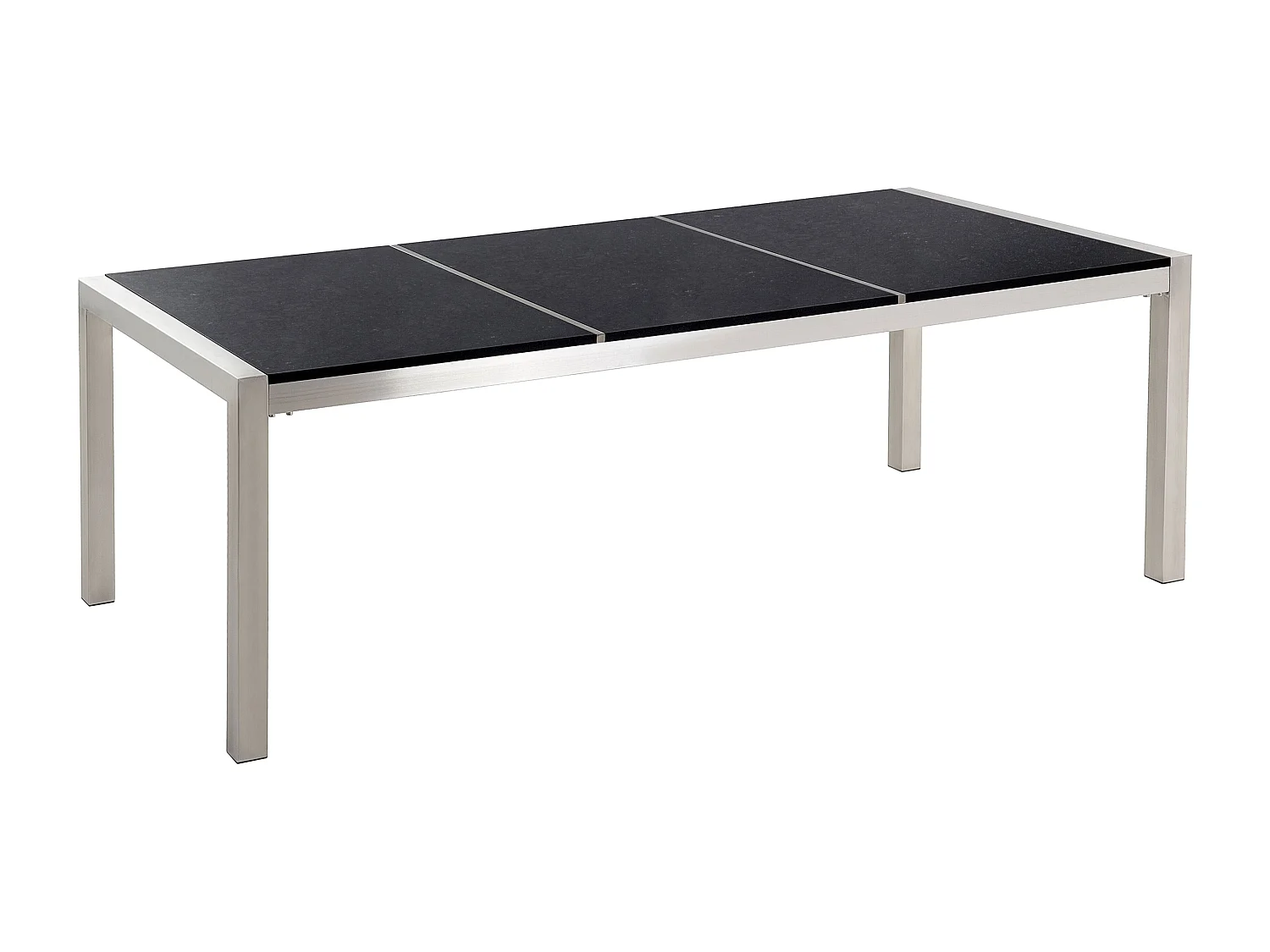 Table de salle à manger de jardin GROSSETO 220 cm 100 cm Poli Granit Noir