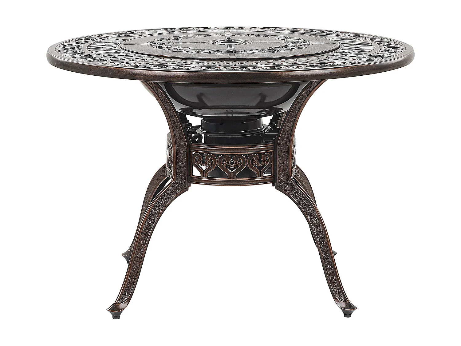 Stół ogrodowy MANFRIA 105 cm 105 cm Metal Ciemnobrązowy