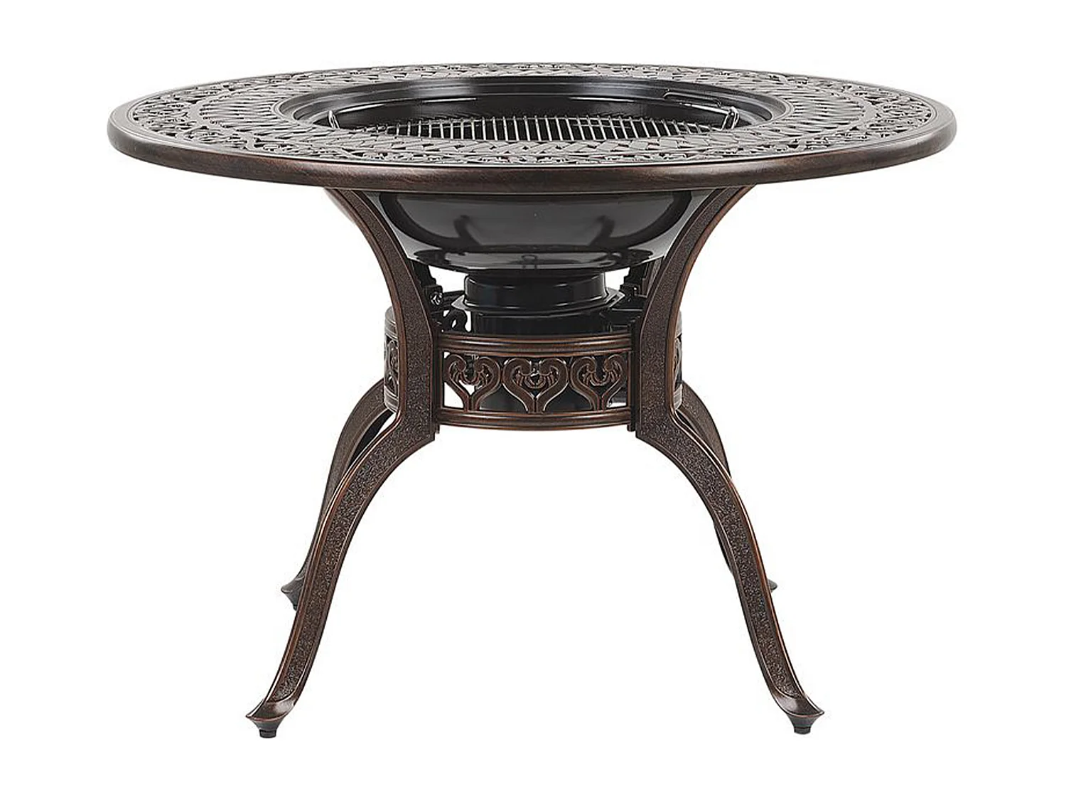 Stół ogrodowy MANFRIA 105 cm 105 cm Metal Ciemnobrązowy