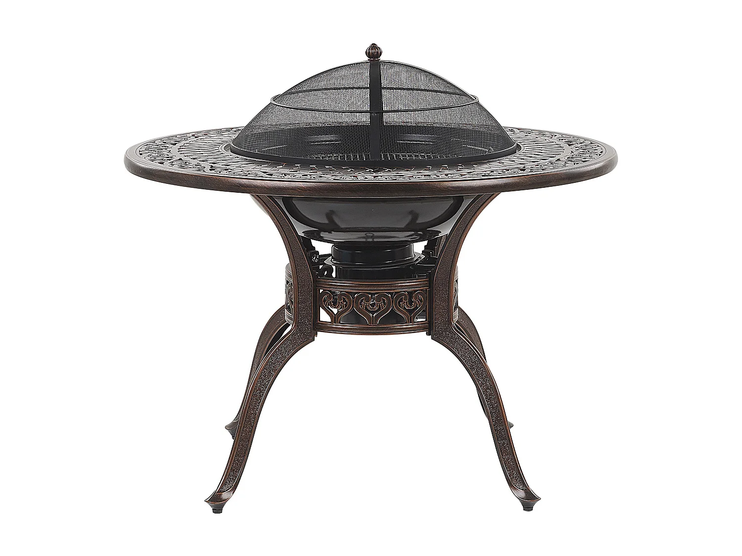 Stół ogrodowy MANFRIA 105 cm 105 cm Metal Ciemnobrązowy