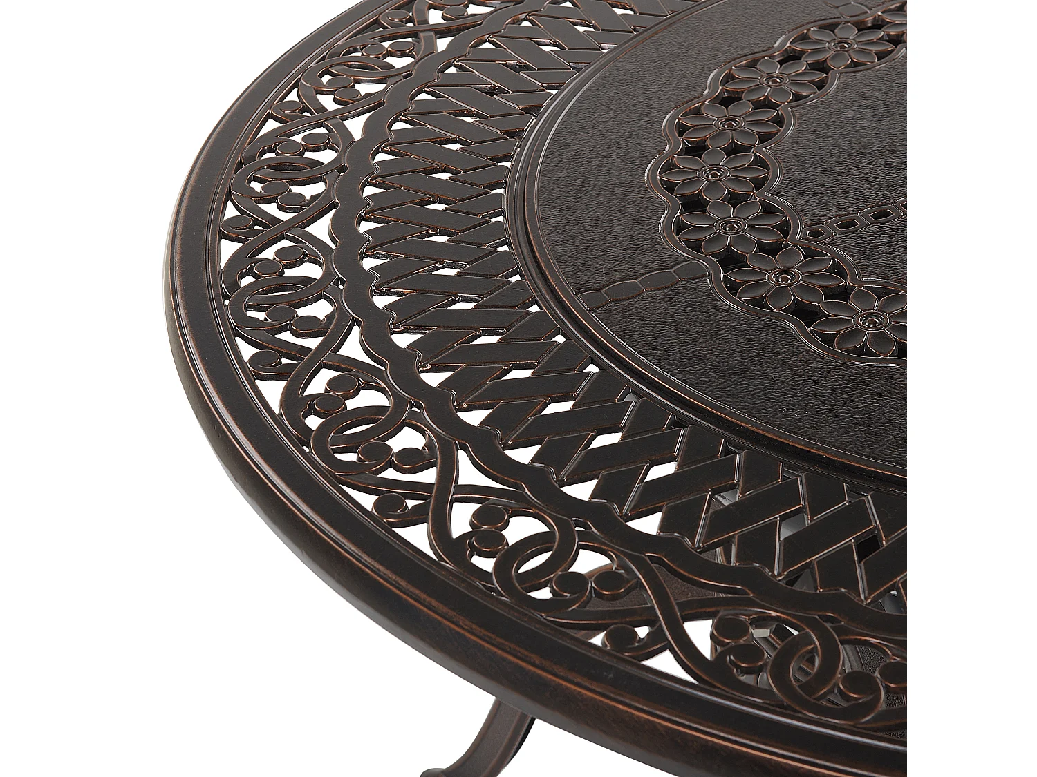 Stół ogrodowy MANFRIA 105 cm 105 cm Metal Ciemnobrązowy