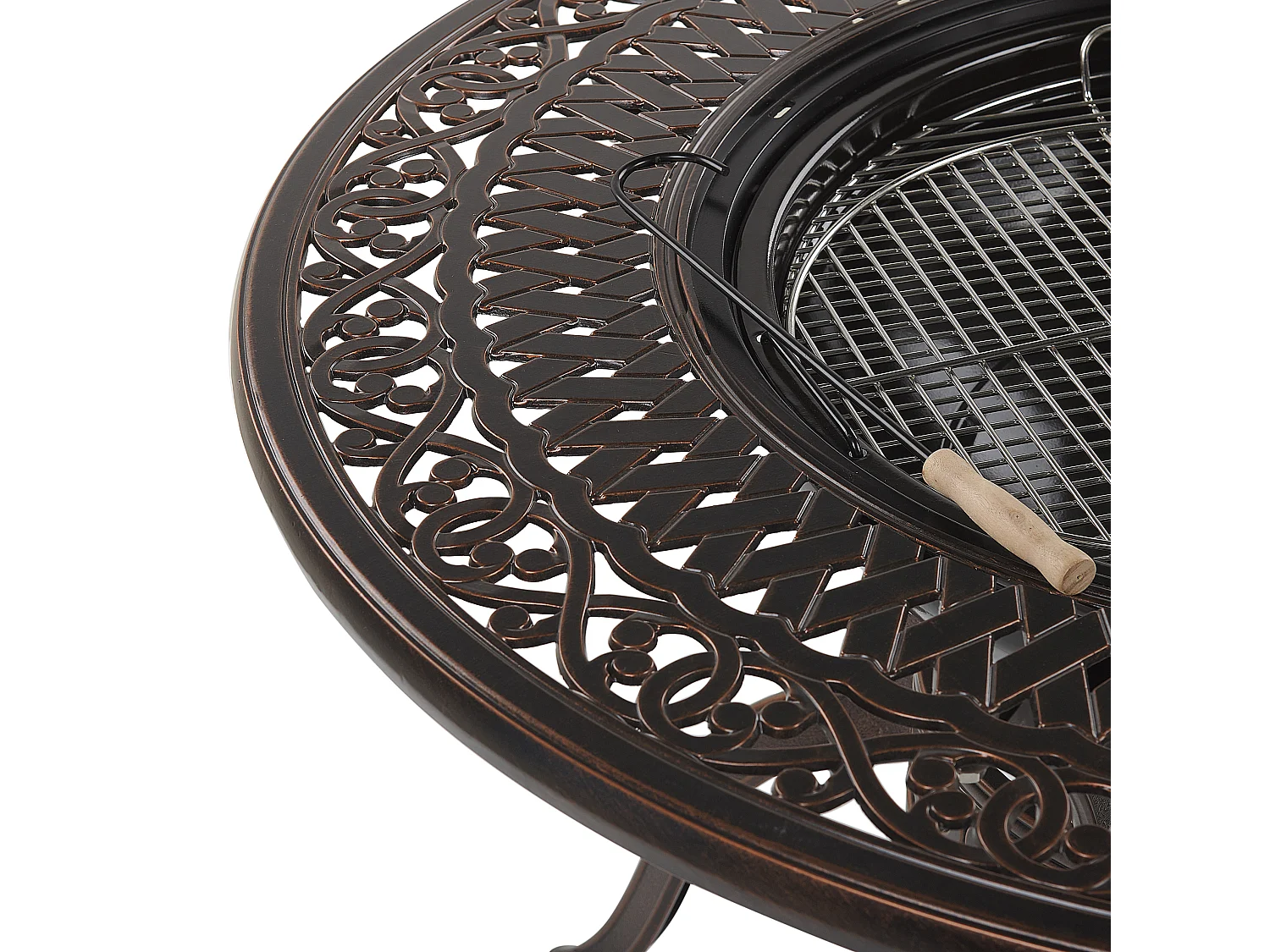 Stół ogrodowy MANFRIA 105 cm 105 cm Metal Ciemnobrązowy