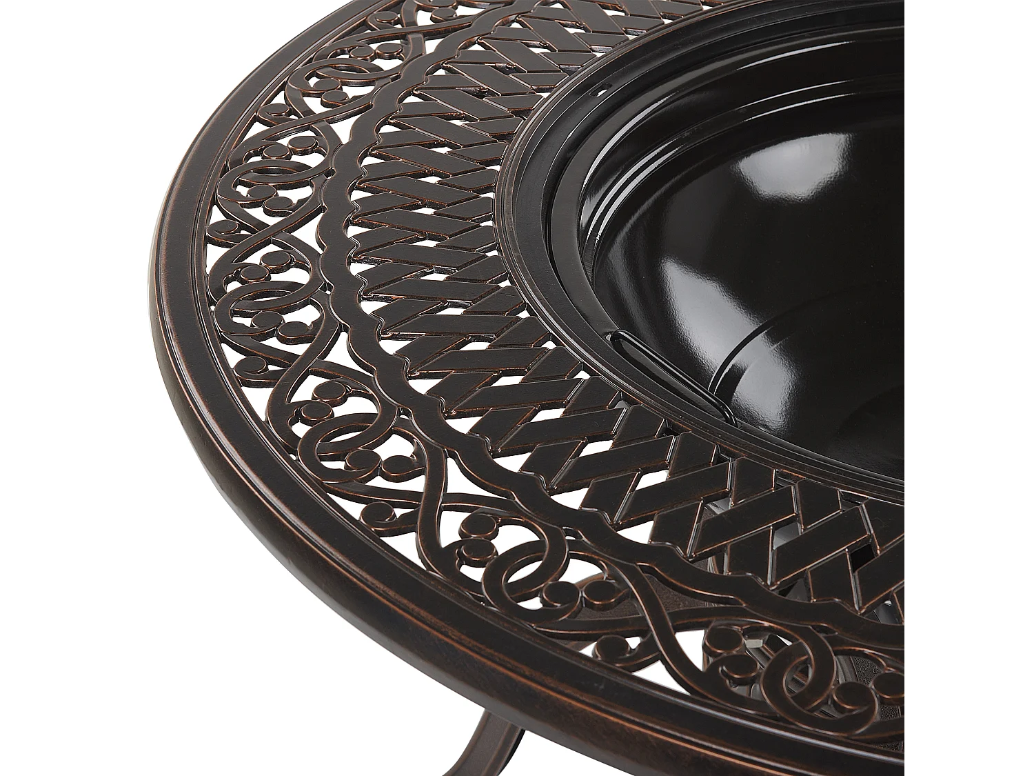 Stół ogrodowy MANFRIA 105 cm 105 cm Metal Ciemnobrązowy