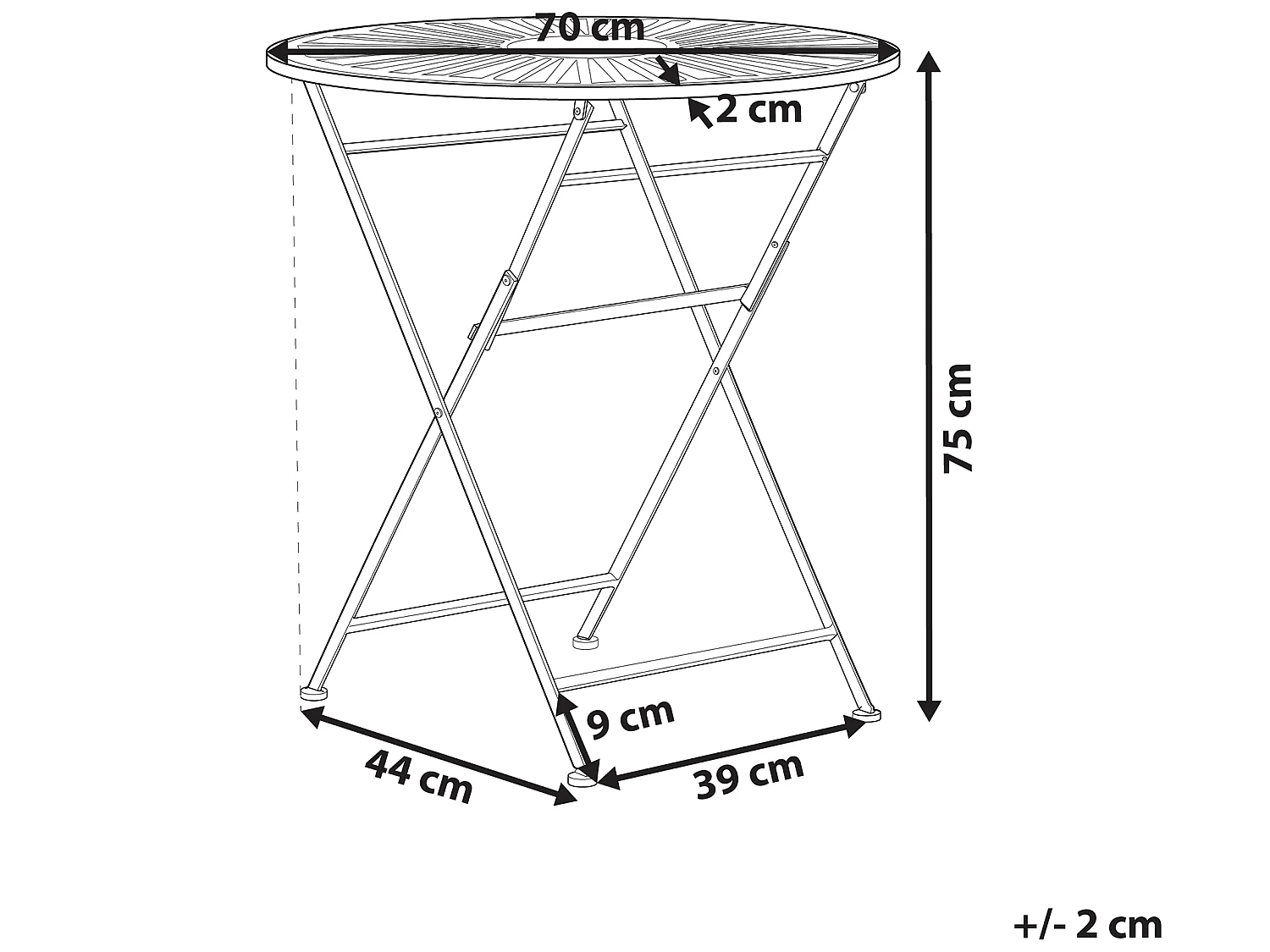 Bistrotafel TRENTO 70 cm 70 cm Metaal Lichtgroen