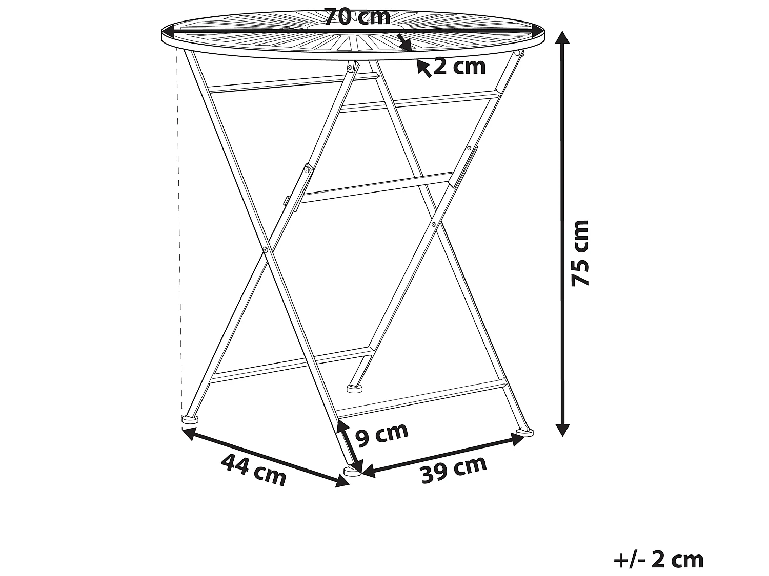 Mesa bistrô TRENTO 70 cm 70 cm Metal Verde claro