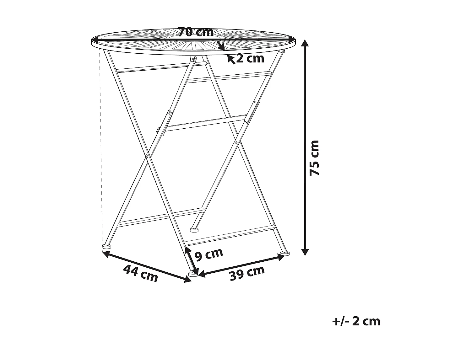Stilvoller Gartentisch Metall grün rund zusammenklappbar Trento