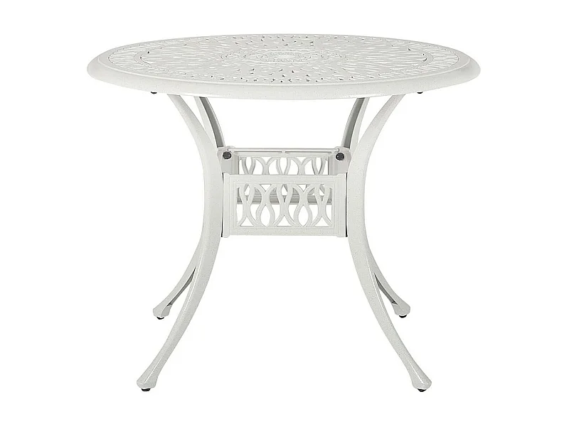 Table bistrot ANCONA 90 cm 90 cm Métal Blanc cassé