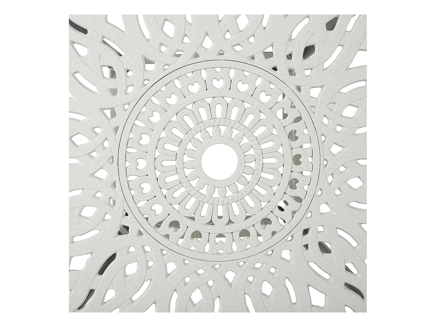 Französischer Balkontisch Aluminium creme weiß rund ø90 cm mit Schirmloch Ancona