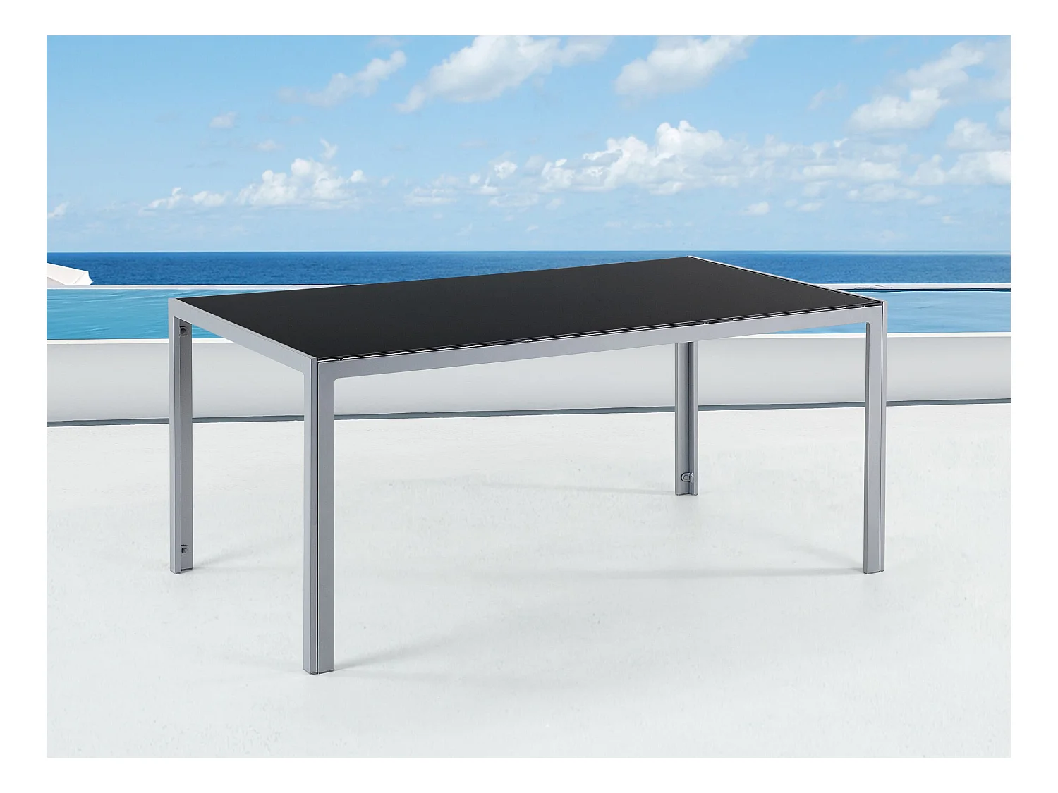 Tavolo da pranzo da giardino CATANIA 160 cm 91 cm Vetro Nero