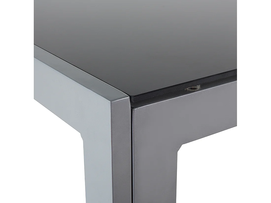 Stół ogrodowy CATANIA 160 cm 91 cm Szkło Czarny