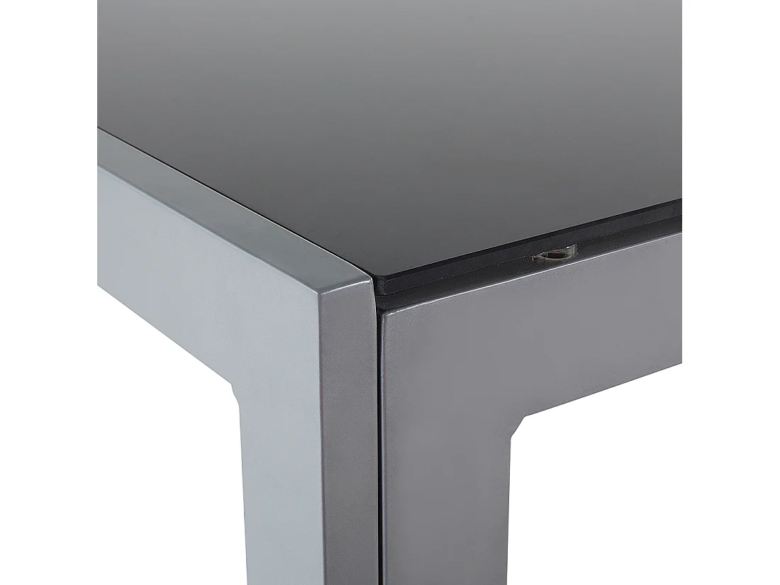 Mesa de jardín CATANIA 160 cm 91 cm Vidrio Negro