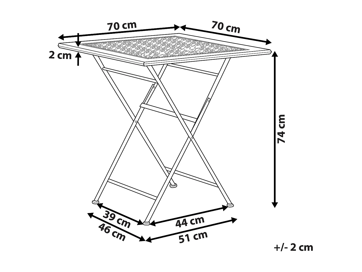 Stolik bistro BORMIO 70 cm 70 cm Metal Czarny