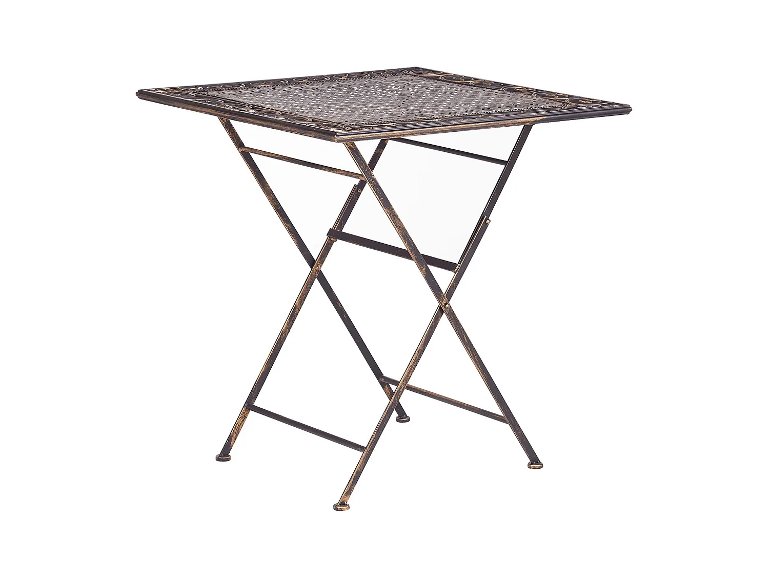 Stilvoller Gartentisch Metall schwarz quadratisch klappbar 70x70 cm Bormio