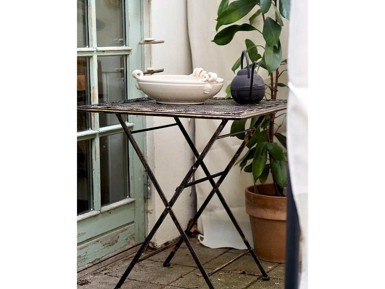Table bistrot BORMIO 70 cm 70 cm Métal Noir