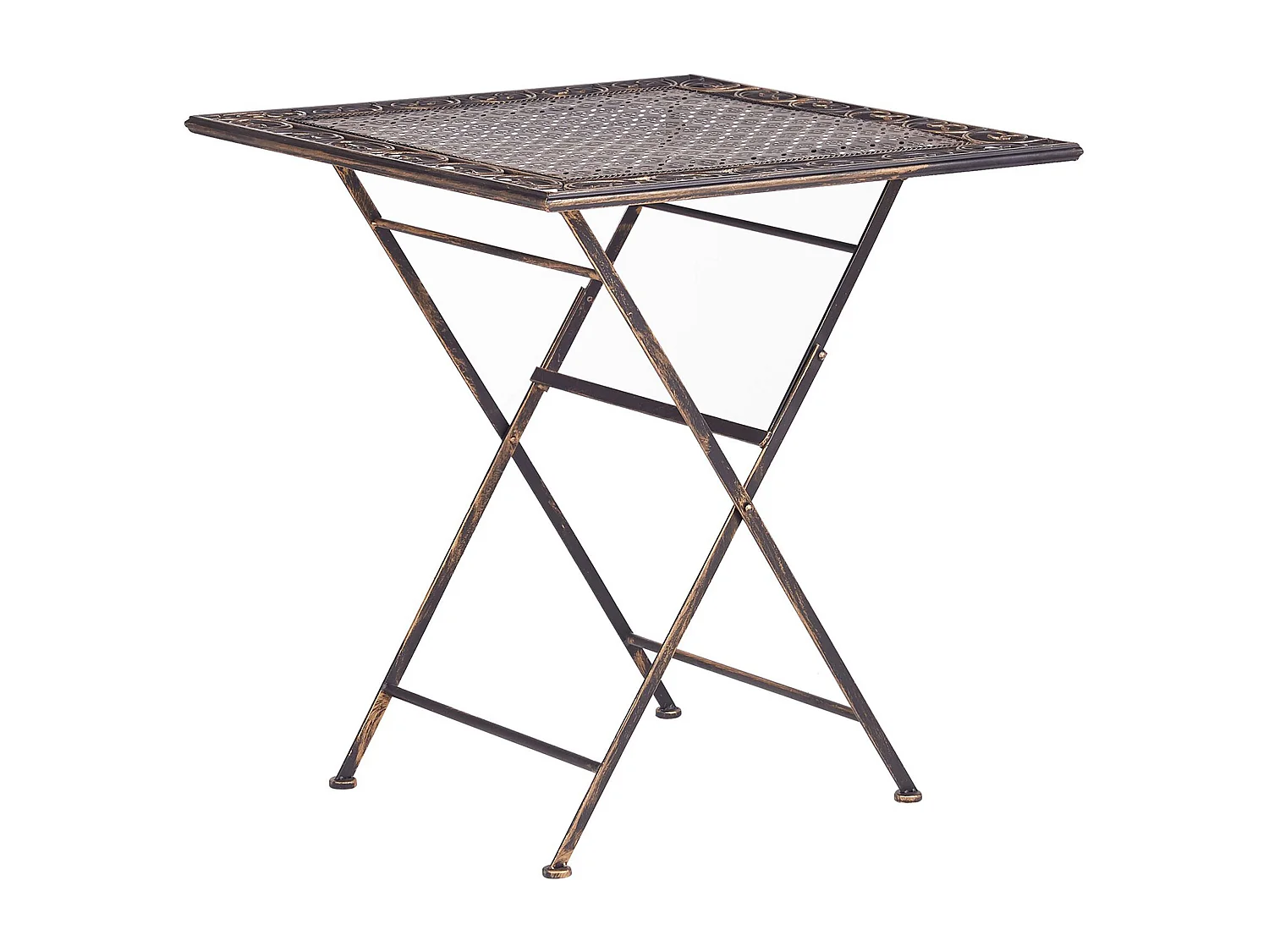 Stilvoller Gartentisch Metall schwarz quadratisch klappbar 70x70 cm Bormio